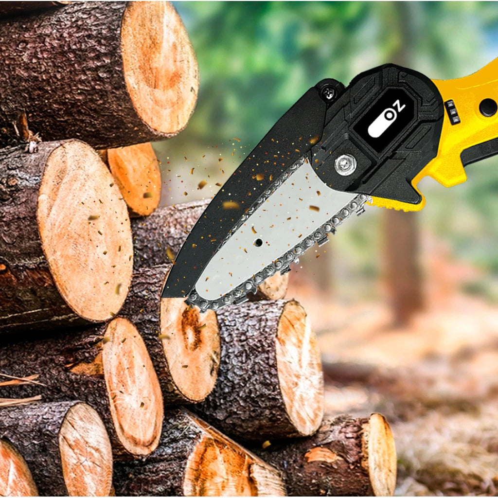 Mini tronçonneuse électrique portable à batterie bivolt - Achetez-en 1 et recevez-en 2