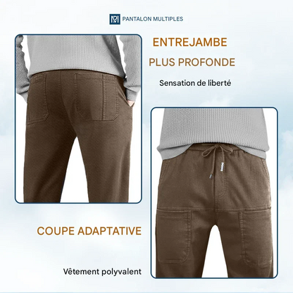 MultiPants – Pantalon cargo durable à haute élasticité avec multiples poches