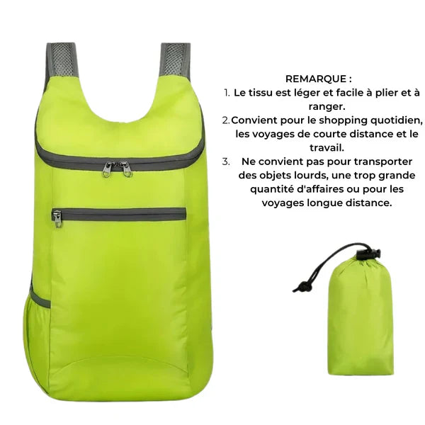 Sac à dos pliable ultra léger 15L – FoldLite – Havresacs