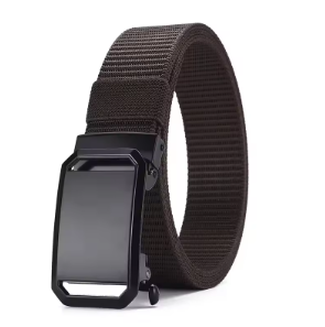 Nuevo cinturón con hebilla automática, cinturón táctico de lona para trabajo, ropa casual y actividades al aire libre, cinturón para pantalones de entrenamiento militar para hombre
