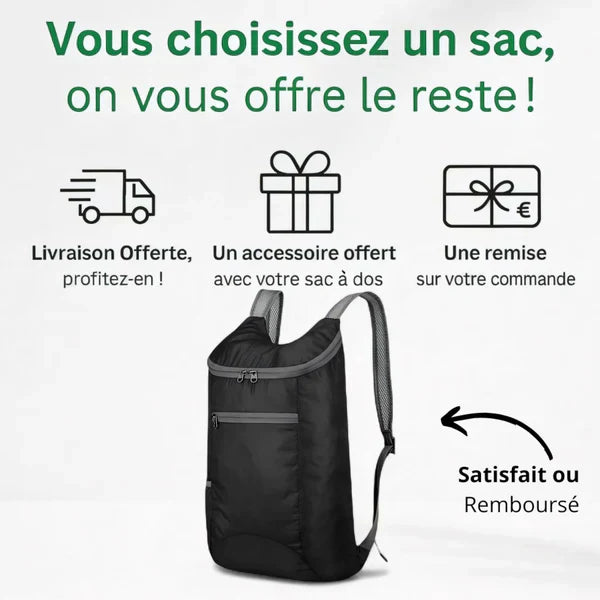 Sac à dos pliable ultra léger 15L – FoldLite – Havresacs