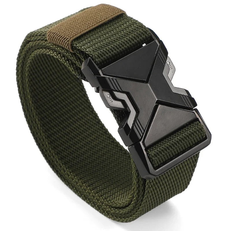 Nuevo cinturón para hombre de 125 cm con hebilla – Cinturón de nylon trenzado, ligero y transpirable, ideal para uso diario y desplazamientos.