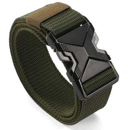 Nuevo cinturón para hombre de 125 cm con hebilla – Cinturón de nylon trenzado, ligero y transpirable, ideal para uso diario y desplazamientos.