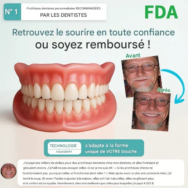 KLENIMORE™ Prothèse Dentaire Complète Médicale avec Forte Succion